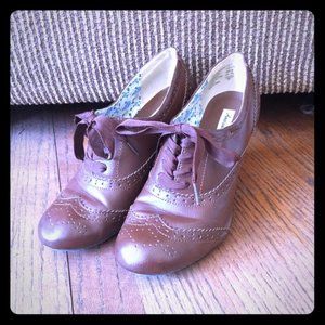 Cute brown lace-up booties